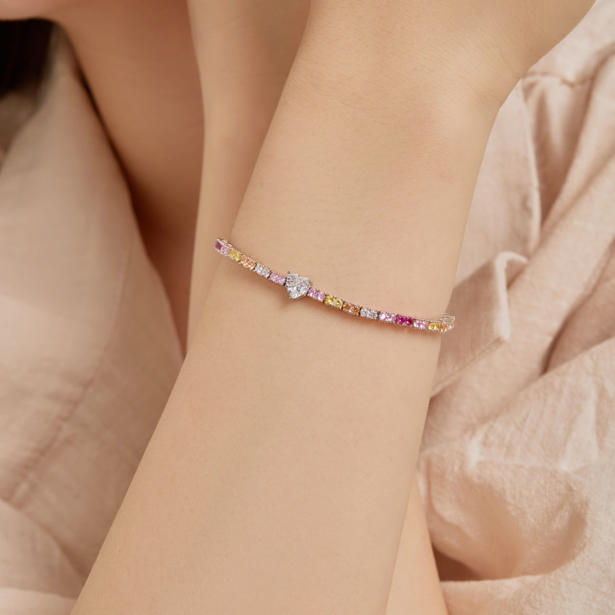 [baslovejewels]繊細でロマンチックなハート型恋人ブレスレット