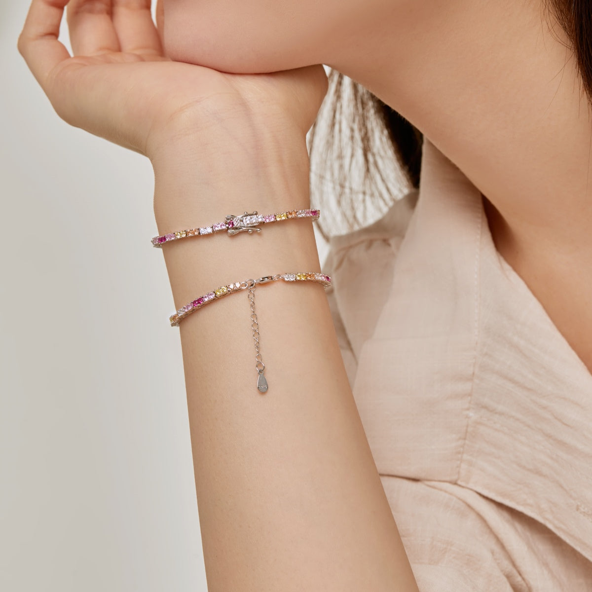 [baslovejewels]繊細でロマンチックなハート型恋人ブレスレット