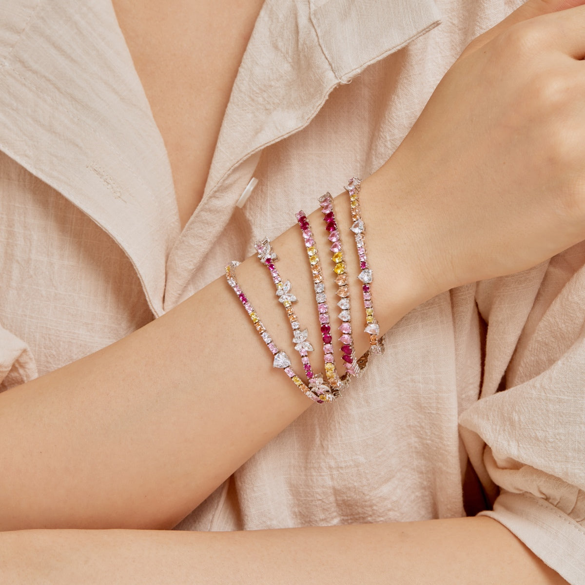 [baslovejewels]繊細でロマンチックなハート型恋人ブレスレット