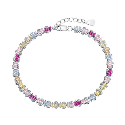 [baslovejewels]繊細でカラフルなエメラルドカットのパーティーブレスレット