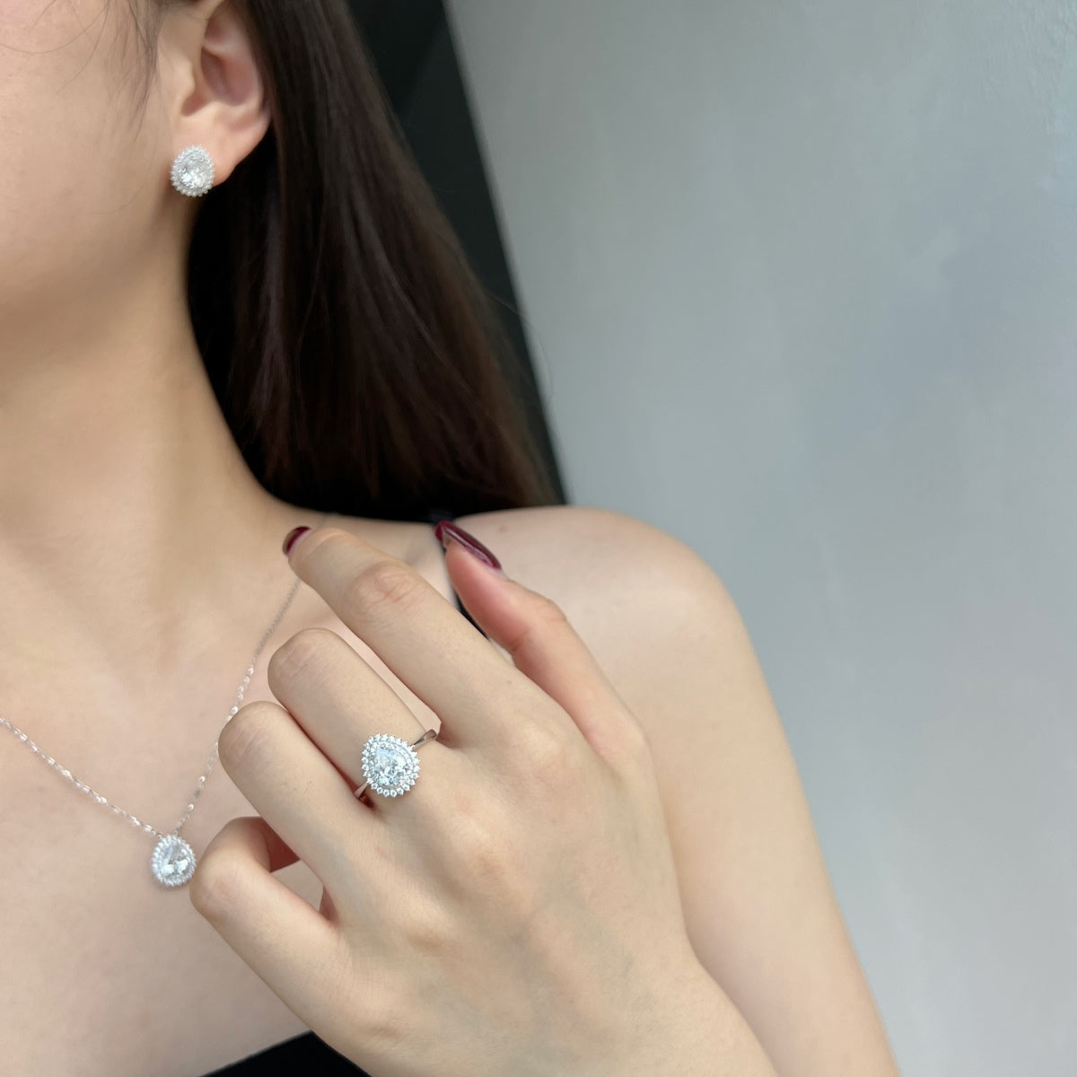 [baslovejewels]Delicate Gorgeous Pear Cut Daily Earrings