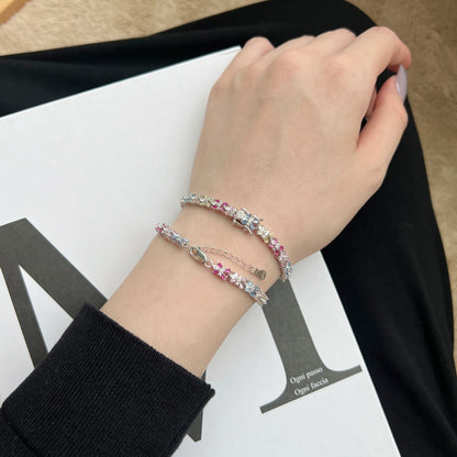 [baslovejewels] Strahlend buntes Party-Armband im Smaragdschliff