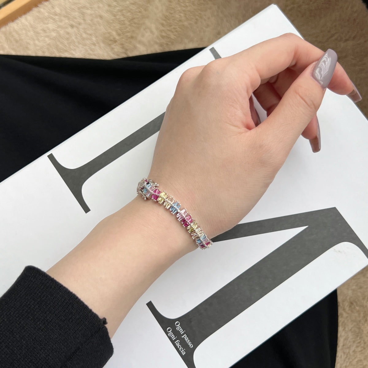 [baslovejewels]Funkelndes, exquisites Party-Armband mit mehreren Schliffarten