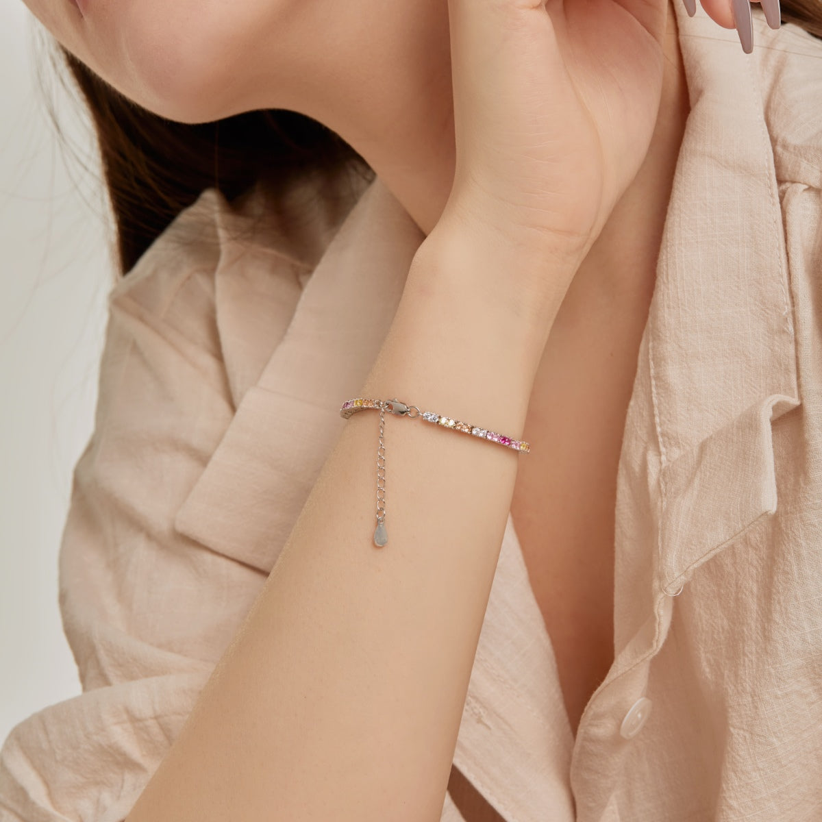 [baslovejewels]繊細でロマンチックなハート型恋人ブレスレット