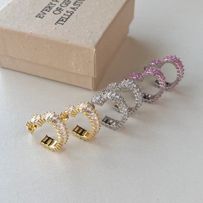 [baslovejewels] Strahlende Herz-Ohrringe mit Cut-Out