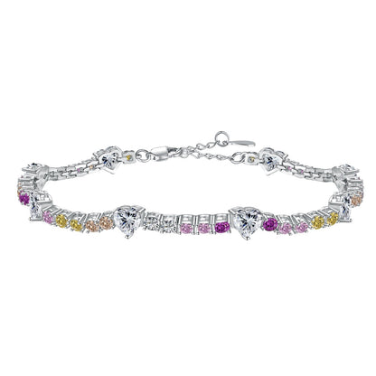 [baslovejewels]ロマンチックなハートシェイプラウンドカットラバーブレスレット