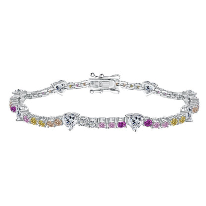 [baslovejewels]ロマンチックなハートシェイプラウンドカットラバーブレスレット