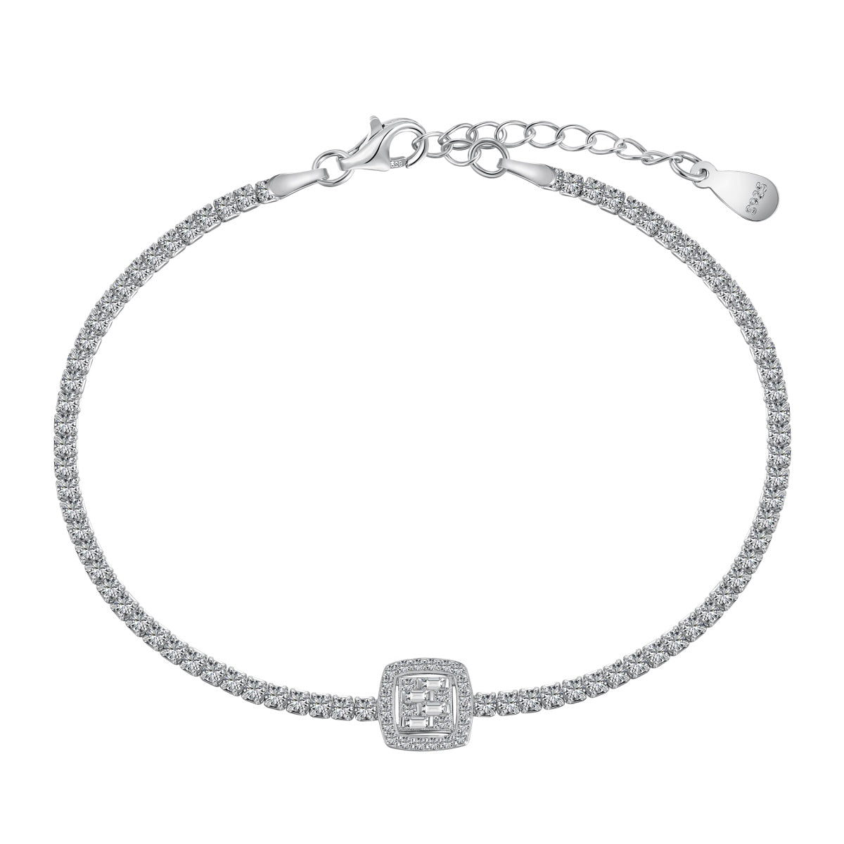 [baslovejewels]Luxurious Dazzling Square Shape Banquet Bracelet