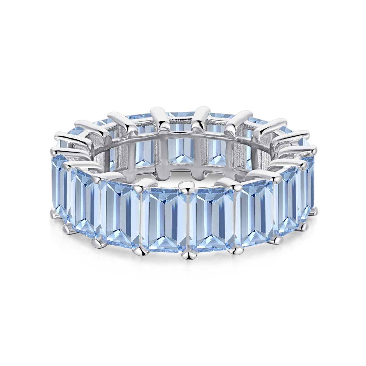 [baslovejewels]Eleganter Tennisring im Smaragdschliff, 0,75 Karat