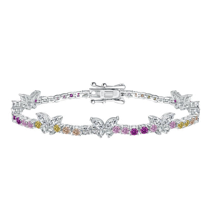[baslovejewels]華やかでカラフルな蝶の形のラウンドカットのデイリーブレスレット