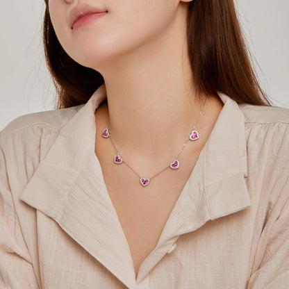 [baslovejewels]Funkelnde Halskette mit fünf Herzen