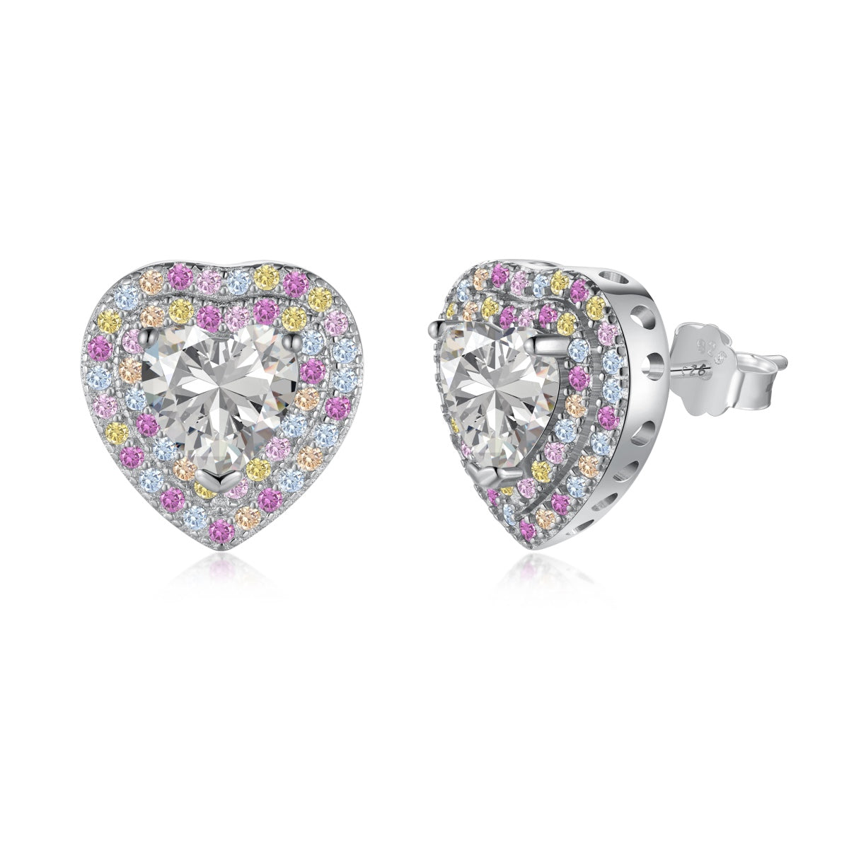 [baslovejewels]Schillernde herzförmige Liebhaber-Ohrringe
