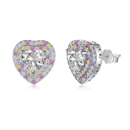 [baslovejewels]Schillernde herzförmige Liebhaber-Ohrringe