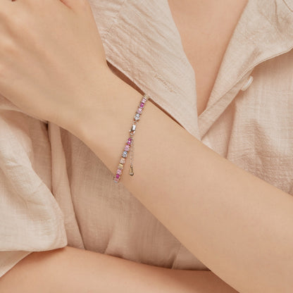 [baslovejewels]繊細でカラフルなエメラルドカットのパーティーブレスレット