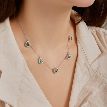 [baslovejewels]Funkelnde Halskette mit fünf Herzen