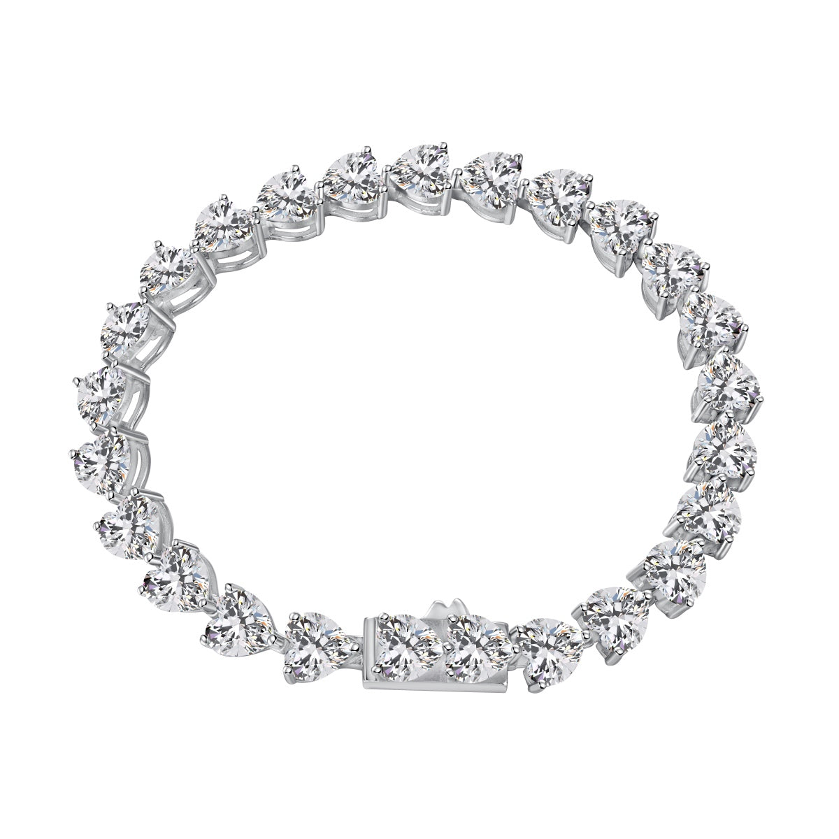 [baslovejewels]0,75 Karat elegantes romantisches Herzform-Liebhaberarmband