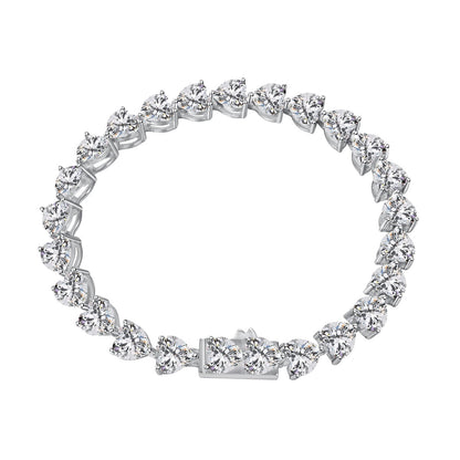 [baslovejewels]0,75 Karat elegantes romantisches Herzform-Liebhaberarmband