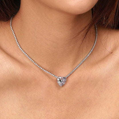 [baslovejewels]8.0カラットの多用途でカラフルなスイートハート型テニスネックレス
