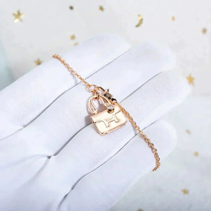 [baslovejewels]AMULETTE PEDANT ROSE GOLD NECKLACE