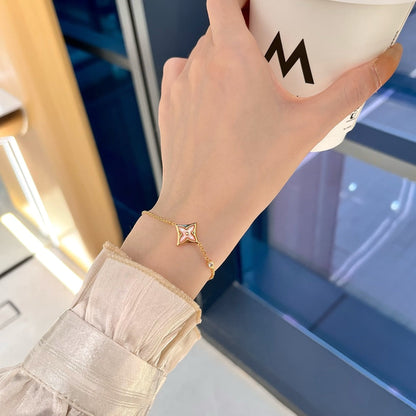[baslovejewels]STAR 1 DIAMOND PINK GOLD BRACELET