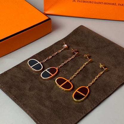 [baslovejewels]CHAINE VERSO SCHWARZE KERAMIK-OHRRINGE