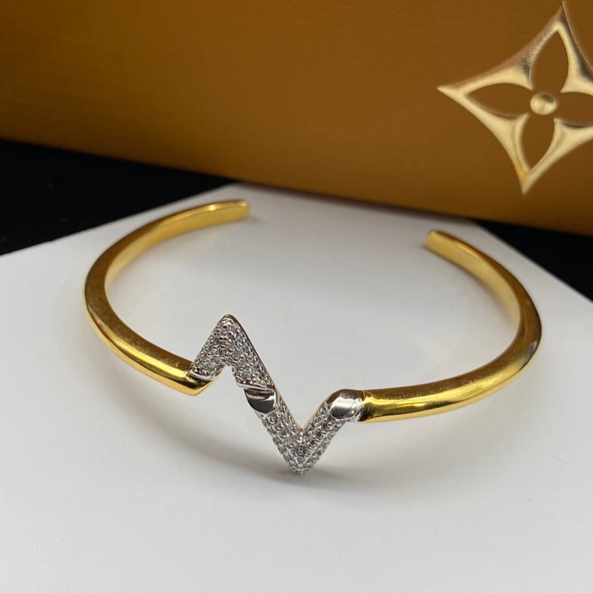 [baslovejewels]Volte Upsite Down Diamant Gold offenes Armband