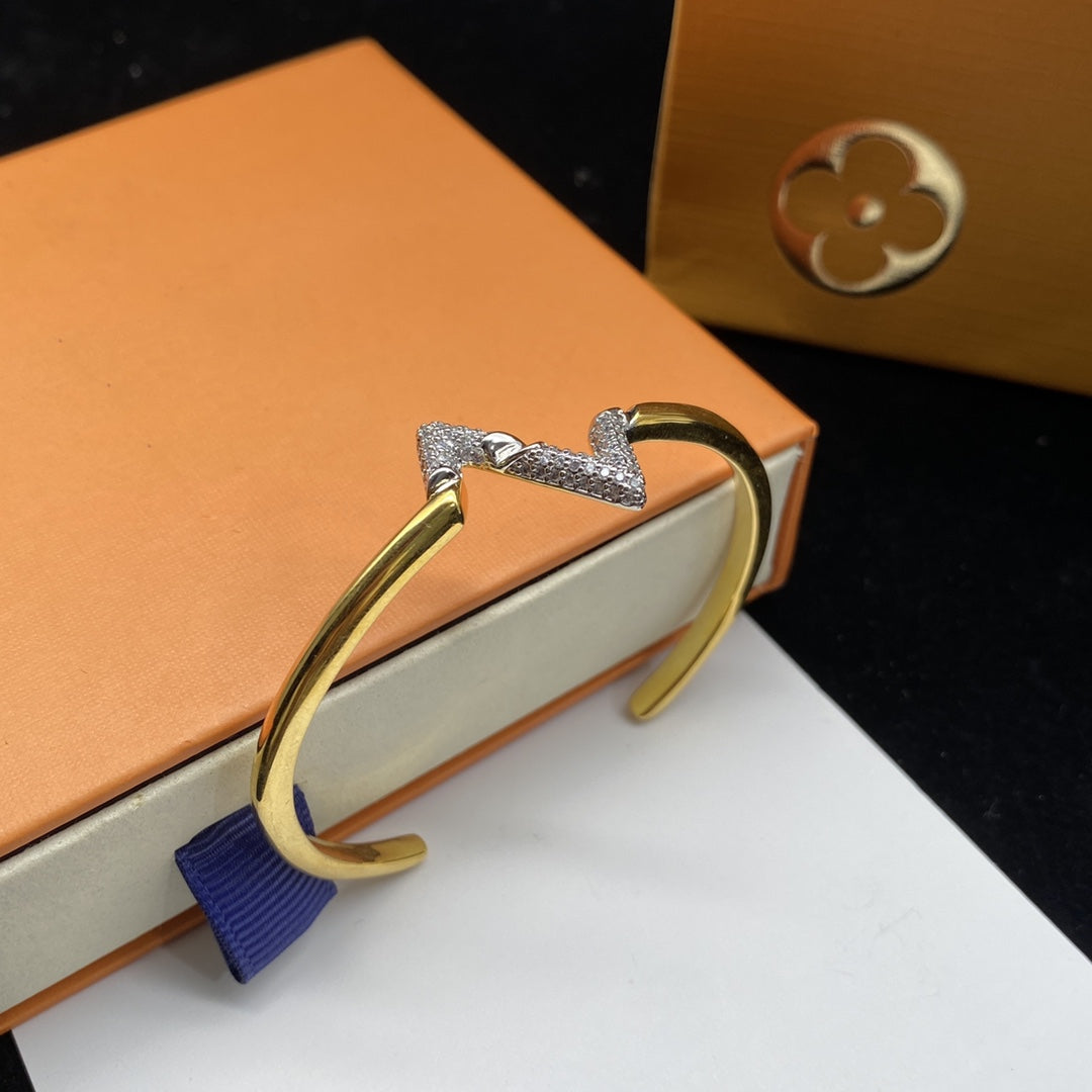 [baslovejewels]Volte Upsite Down Diamant Gold offenes Armband