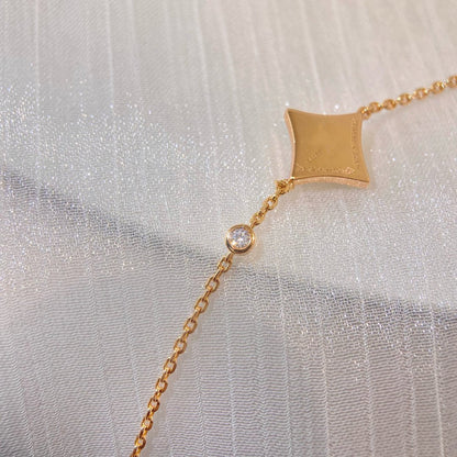 [baslovejewels]カラースターカーネリアンピンクゴールドダイヤモンドブレスレット