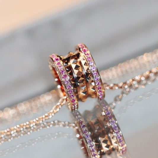 [baslovejewels]ZERO 1 ROCK ピンクゴールド ピンクダイヤモンドネックレス