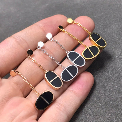 [baslovejewels]チェーン ヴェルソ ブラック セラミック シルバー イヤリング