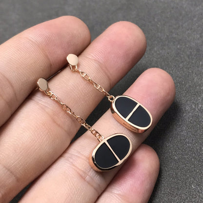 [baslovejewels]チェーン ヴェルソ ブラック セラミック シルバー イヤリング