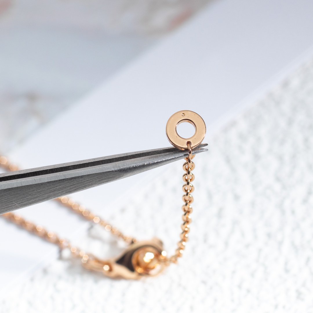 [baslovejewels]ZERO 1 ホワイトセラミック ピンクゴールド ダイヤモンドネックレス