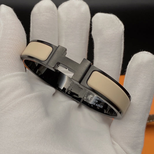 [baslovejewels]H ARMBAND 12MM SCHWARZ BEIGE KERAMIK