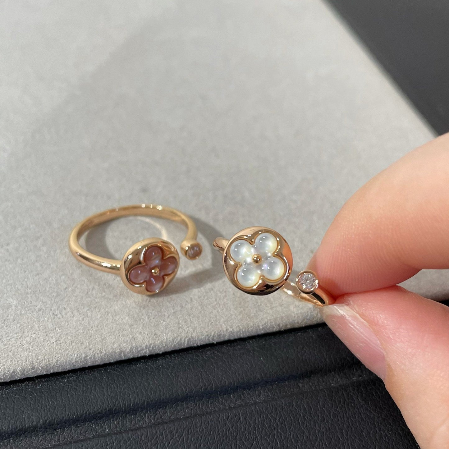 [baslovejewels]SUN 1 ダイヤモンド ピンク モップ リング