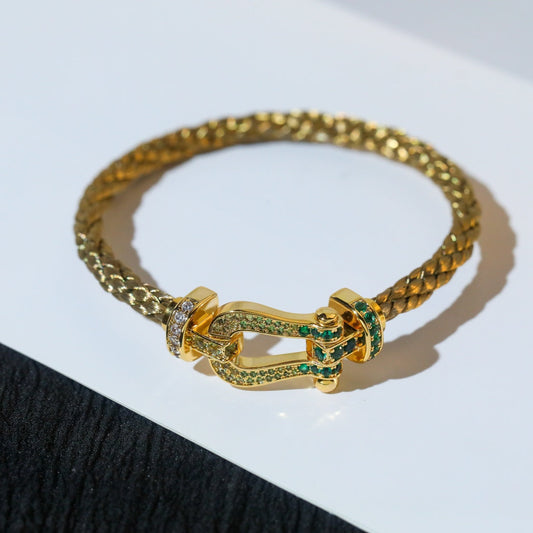 [baslovejewels]FORCE 10 GOLD GREEN DIAMOND PAVED