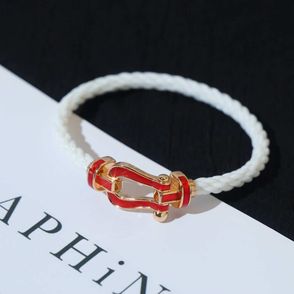 [baslovejewels]FORCE 10 WEISSES TEXTIL MIT DIAMANTEN GEPAPST