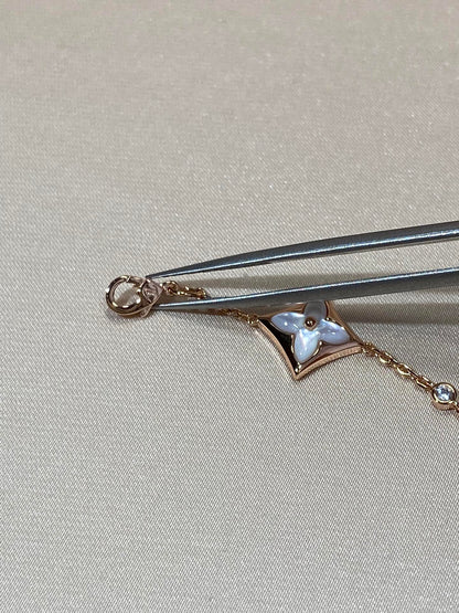 [Baslovejewels]Armband aus Roségold mit Sternmotiv und 4 Perlmuttdiamanten