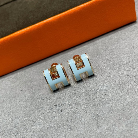 [baslovejewels] POP ​​H HIMMELBLAU OHRSTECKER