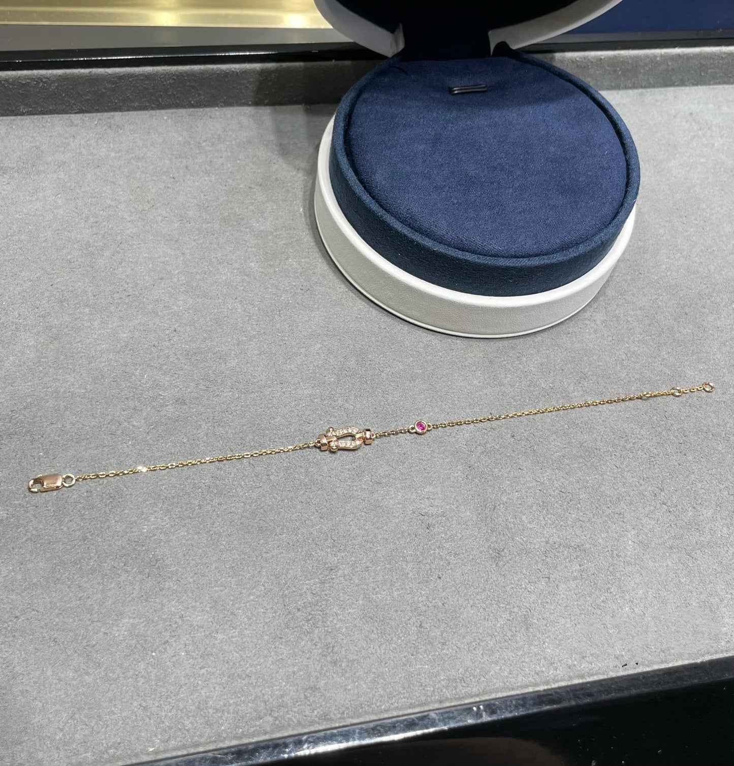 [baslovejewels]フォース10 ダイヤモンド チェーンリンク ピンクゴールド ブレスレット