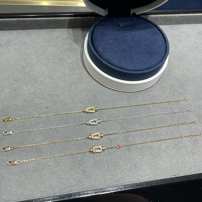 [baslovejewels]フォース10 ダイヤモンド チェーンリンク ピンクゴールド ブレスレット