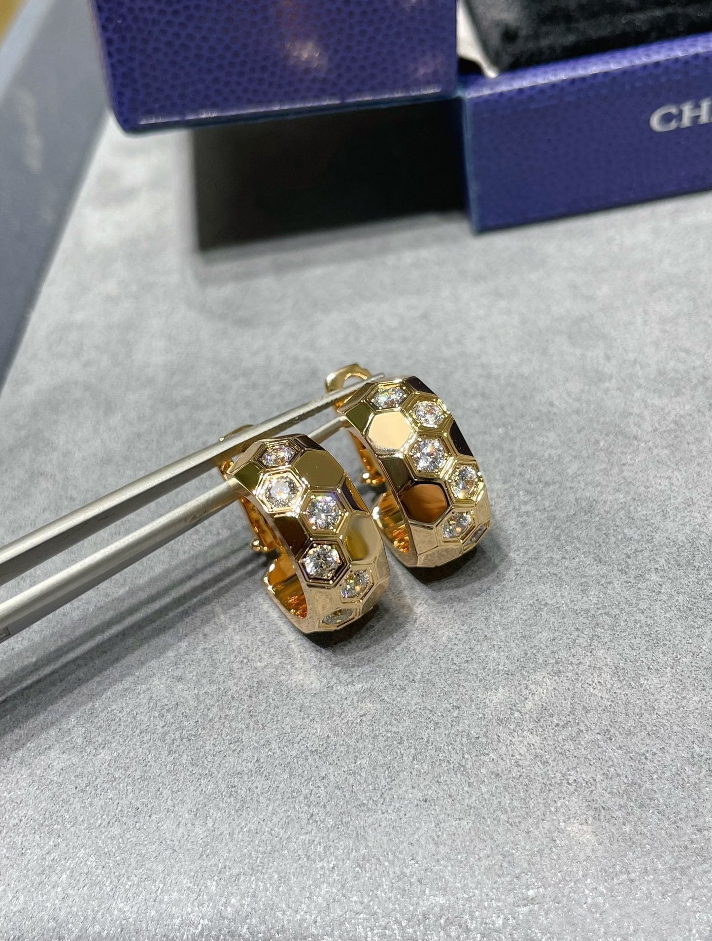 [baslovejewels]ビーラブダイヤモンドフープイヤリング