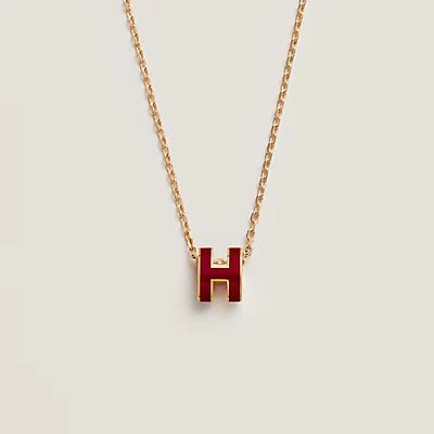 [baslovejewels]HM CLIC レッド エナメル ゴールド ネックレス