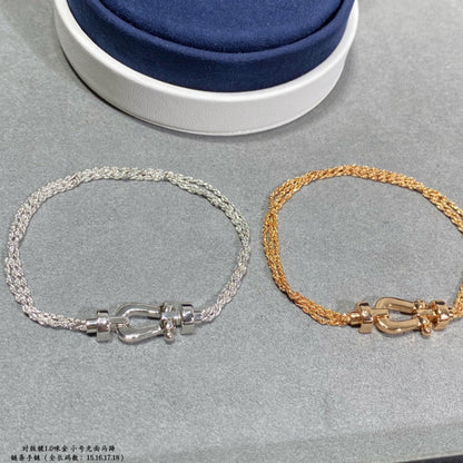 [baslovejewels]フォース スモール ホースシュー ダイヤモンド チェーン ロープ ブレスレット