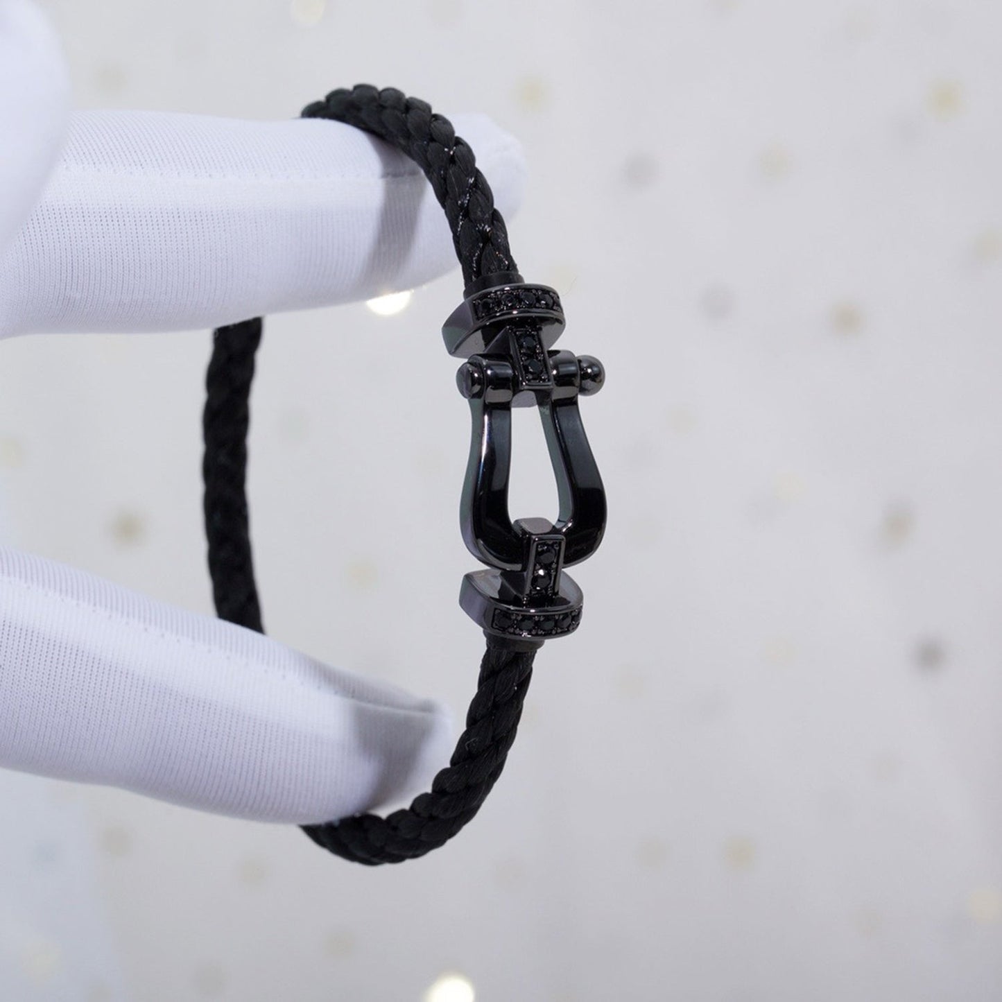 [baslovejewels]FORCE LARGE SERIES HORSESHOE BLACK SAMURAI BRACELET