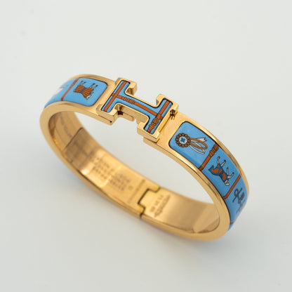 [baslovejewels]H ROSA GOLD ARMBAND BLAU KERAMIK