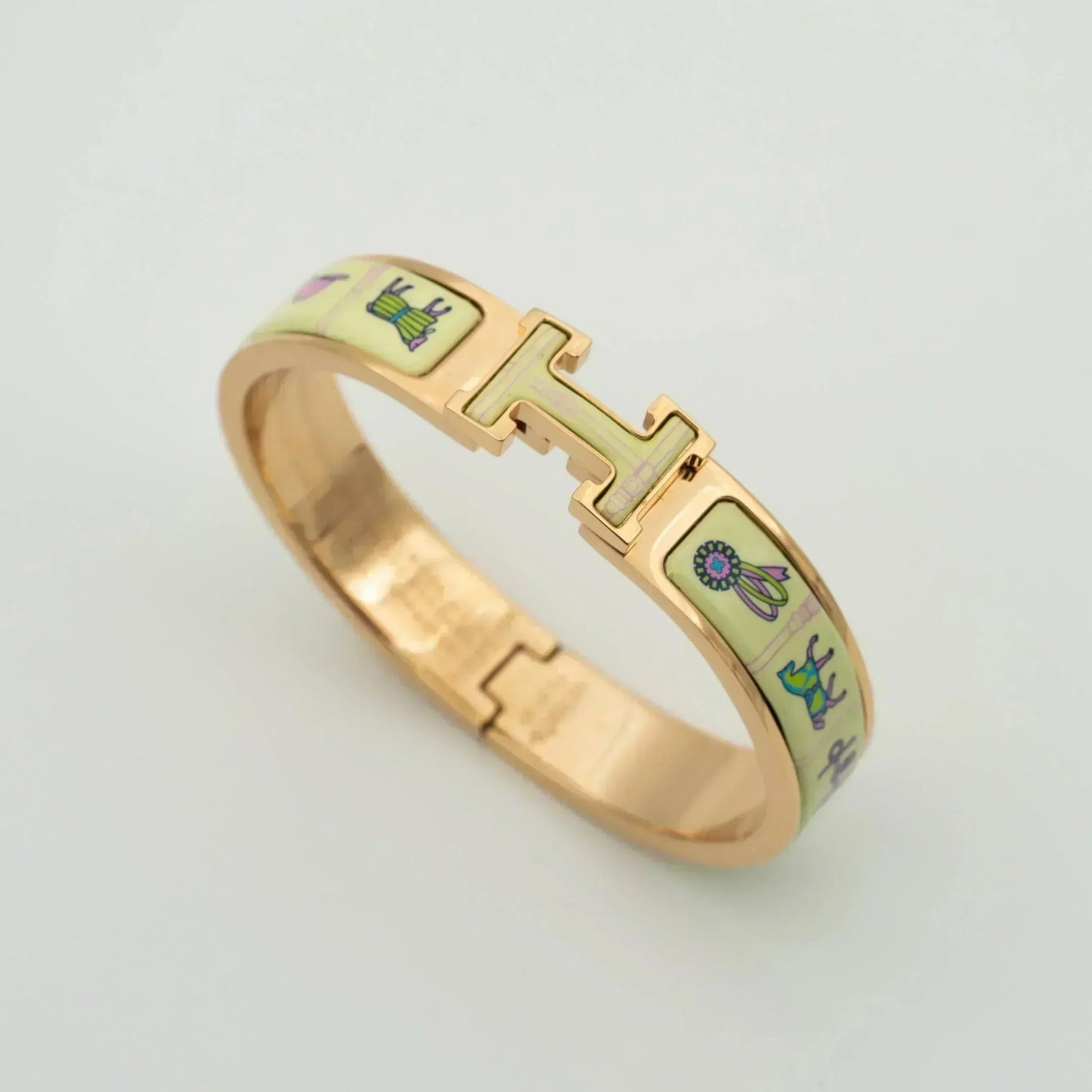 [baslovejewels]H ピンクゴールド ブレスレット クリーム セラミック