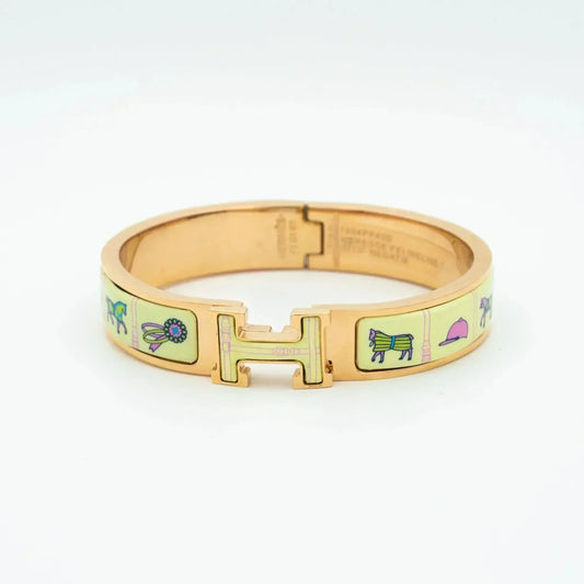 [baslovejewels]H ROSA GOLD ARMBAND CREME KERAMIK