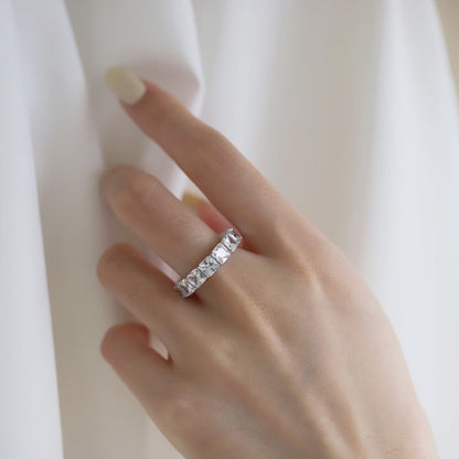 [baslovejewels]エレガントなプリンセスカットテニスリング