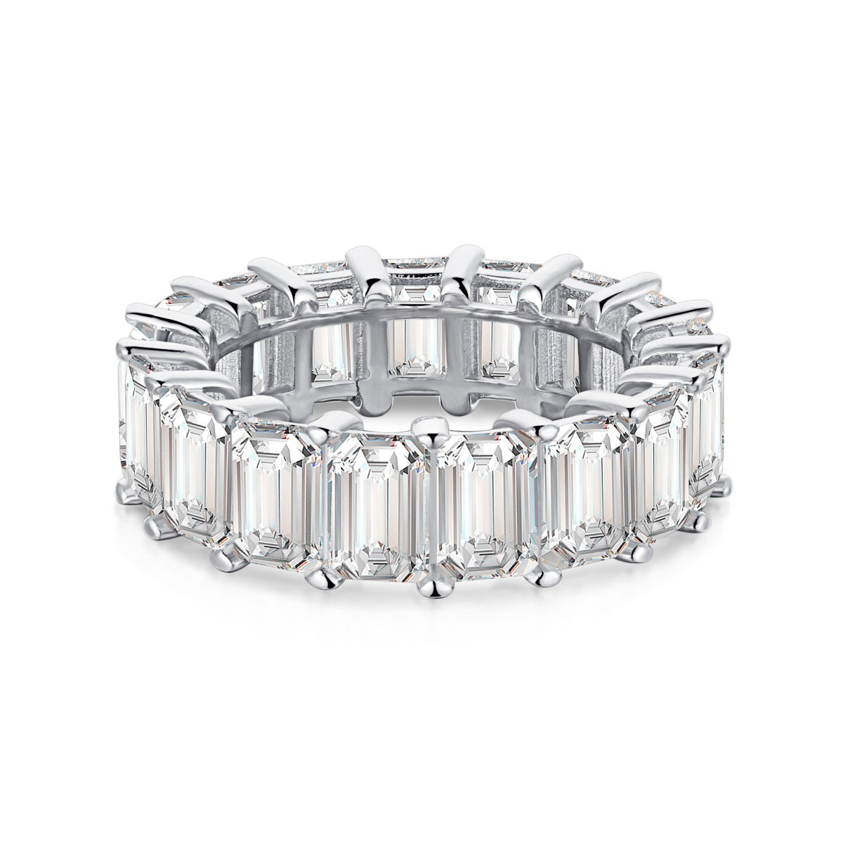 [baslovejewels]Eleganter Tennisring im Smaragdschliff, 0,75 Karat