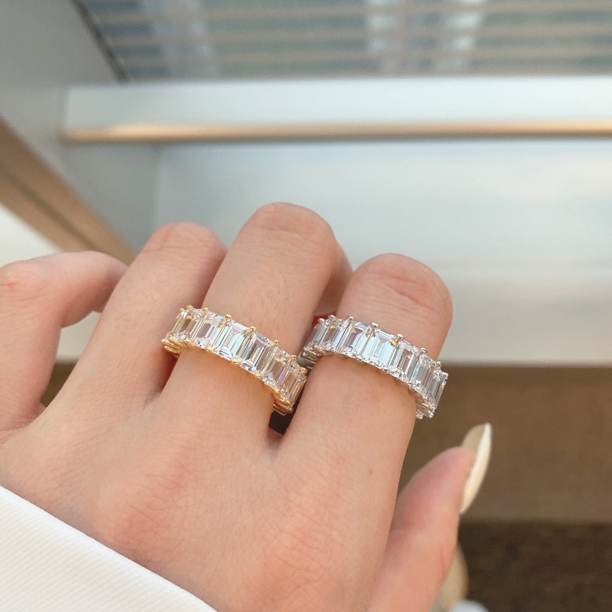 [baslovejewels]Eleganter Tennisring im Smaragdschliff, 0,75 Karat